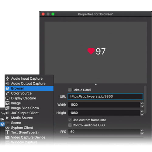 心率显示HypeRate: Heart Rate for OBS